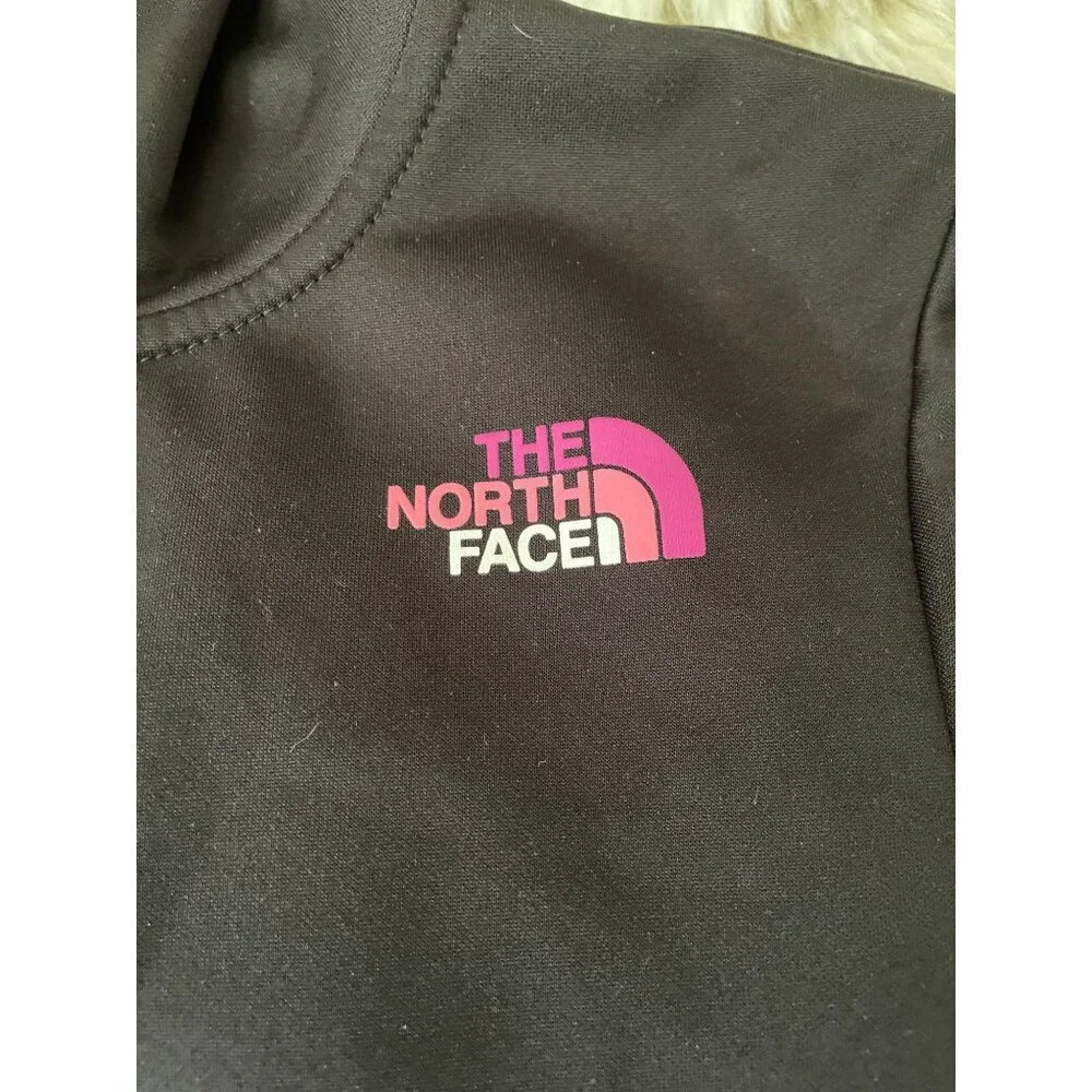 The North Face Girls YXL (14/16) Full-Zip Hoodie Sweatshirt – Black, Pink Logo